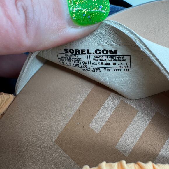 Sorel Ella‎ II Ankle Strap Sandals Gray Orange 9 Womens - Picture 7 of 7